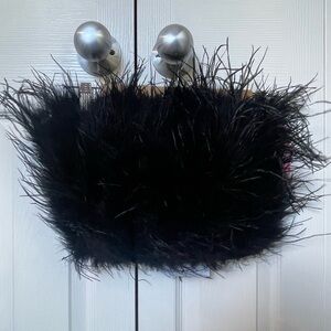 Buddy Love Black Feathered Crop Top